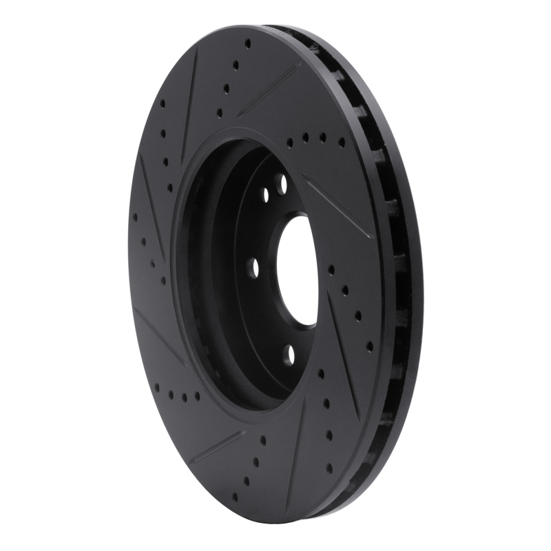 Chrysler Crossfire Brake Rotor (1) - Front Right - R1 Concepts - Drilled & Slotted - Black - `96-`11